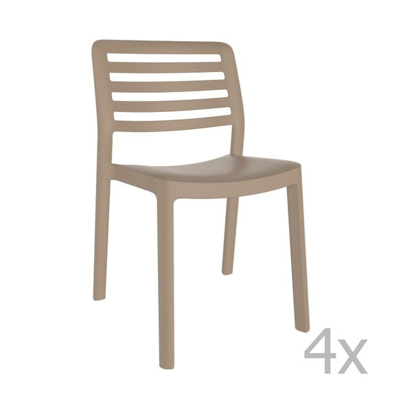 Комплект от 4 градински стола в пясъчнокафяво Wind - Resol