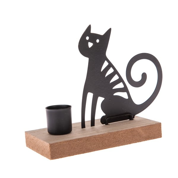 Черен метален свещник Kitty - Dakls