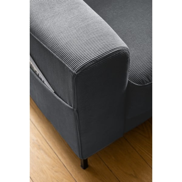 Тъмносиво кресло от рипсено кадифе Lofty Lilly – Miuform-image-4