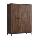 Гардероб от декор от орех в тъмно естествен цвят 148x190x55 cm Ilyas – Vipack