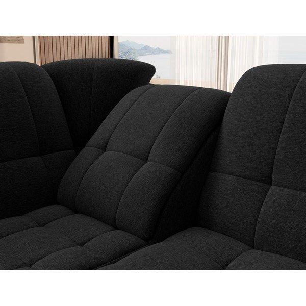 Черен разтегателен ъглов диван с място за съхранение (ляв ъгъл L форма) Sado – ELTAP-image-1