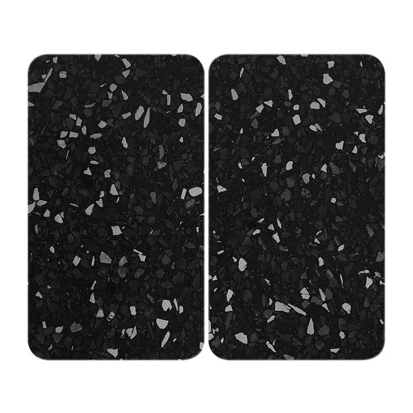 Комплект от 2 черни стъклени капака за печка Universal - Wenko