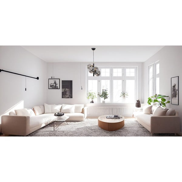 Черно-сива висяща лампа със стъклен абажур ø 15 cm Forte - Squid Lighting-image-1