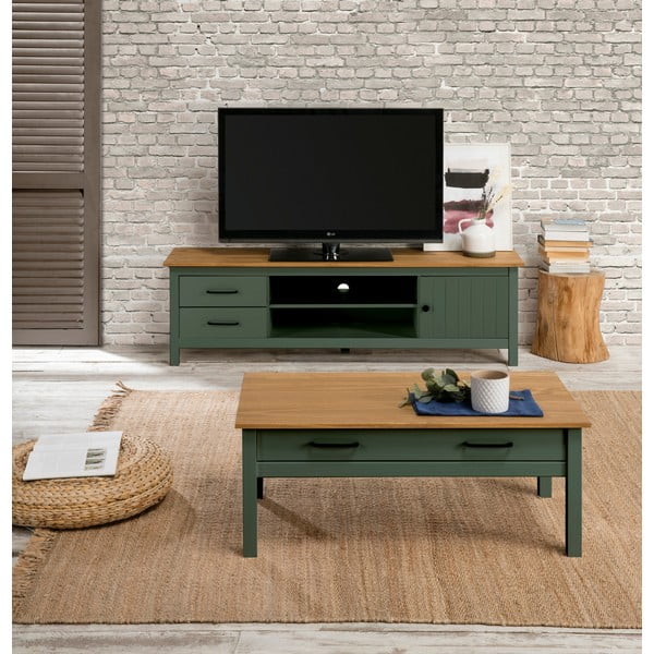 Зелена дървена маса за кафе Miranda - Marckeric-image-1