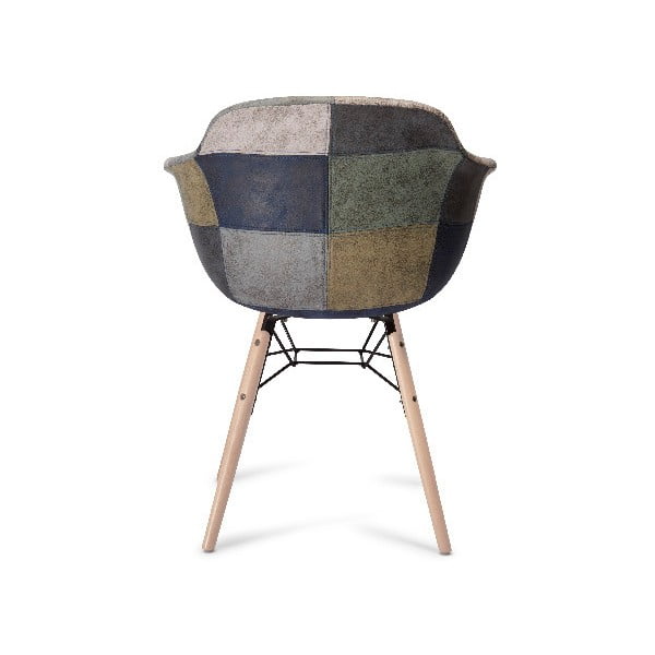 Сив трапезен стол с крака от букова дървесина Flame Patch - Furnhouse-image-3