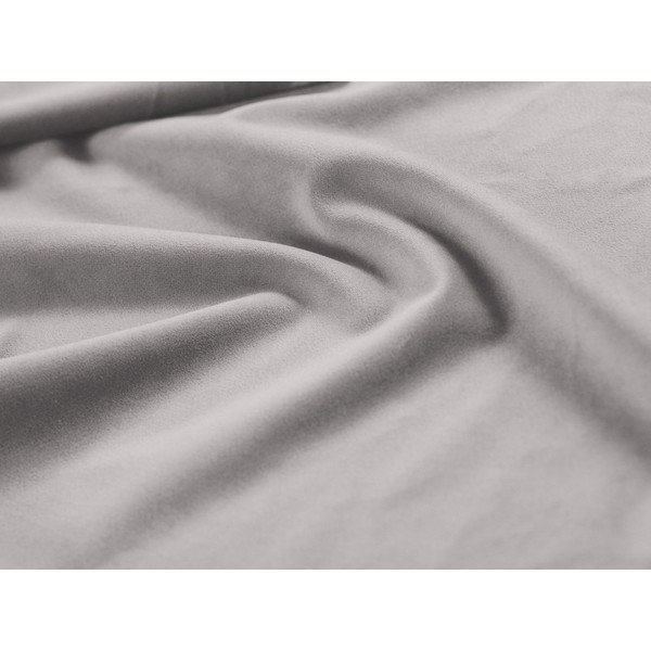 Единично легло 90x200 cm тапицирано с място за съхранение с включена подматрачна рамка в сребрист цвят Jodie – Micadoni -image-4