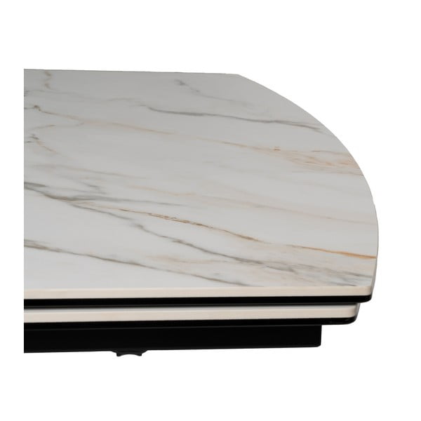Сгъваема трапезна маса с допълнителна плоча с плот от имитация на мрамор 90x180 cm Rocía – Ixia-image-3