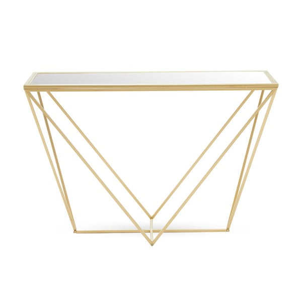 Конзолна маса със стъклен плот в златисто 40x120 cm Farran - Premier Housewares-image-2