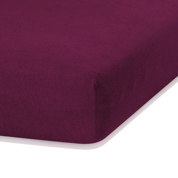 Еластичен чаршаф за двойно легло в цвят тъмно бордо Siesta, 180/200 x 200 cm Ruby - AmeliaHome-image-1