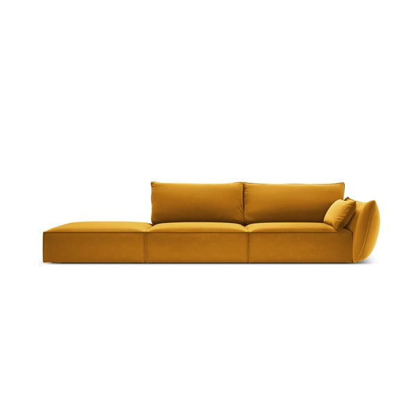 Кадифен диван в цвят горчица десен ъгъл 264 cm Vanda – Mazzini Sofas