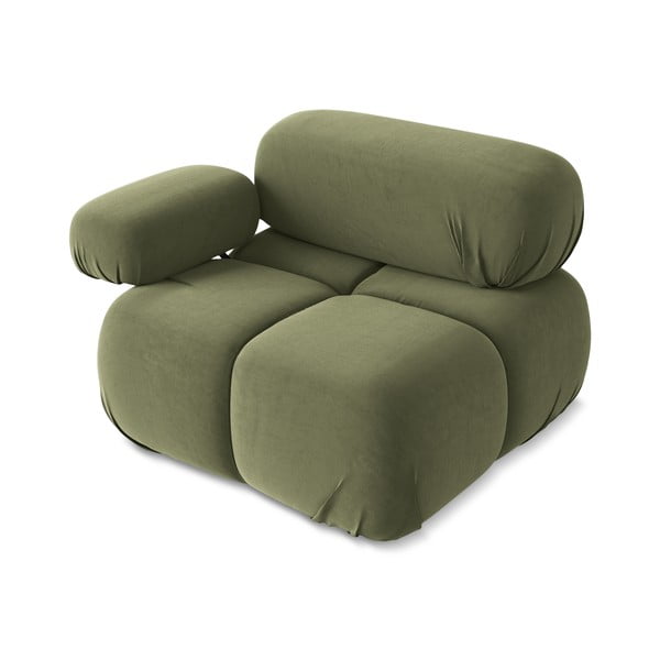 Светлозелен кадифен модул за диван (ляв ъгъл) Lokua – Makamii-image-3