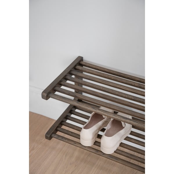 Тъмнокафяв висящ шкаф за обувки от дъбова дървесина Inverness - Rowico-image-4