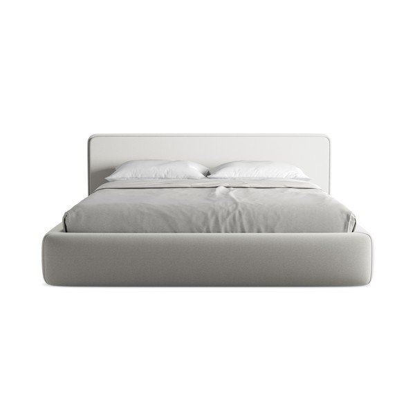 Светлосиво двойно тапицирано легло с място за съхранение и включена подматрачна рамка 180x200 cm Kiana – Makamii-image-4