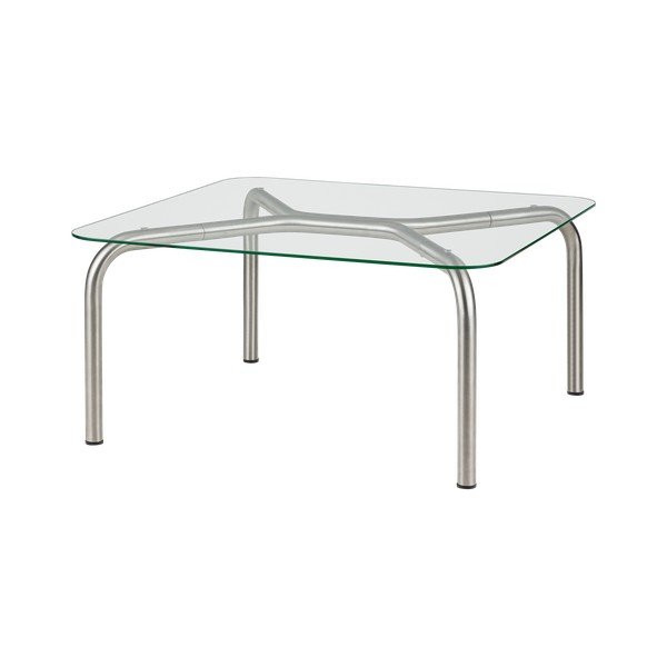 Масичка за кафе със стъклен плот в сребрист цвят 60x80 cm Uku – noo.ma