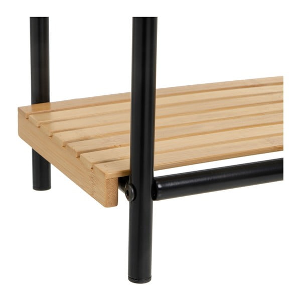 Черен и естествен бамбуков стелаж 41x77 cm – Casa Selección-image-1