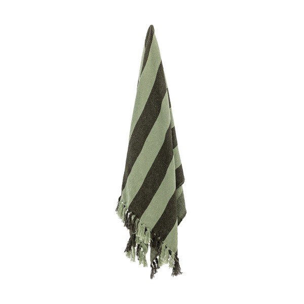 Зелено одеяло от рециклиран памук 130x160 cm Frello – Bloomingville-image-2