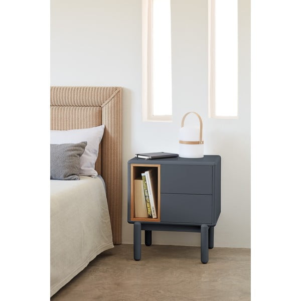 Тъмно сиво нощно шкафче Corvo - Teulat-image-1