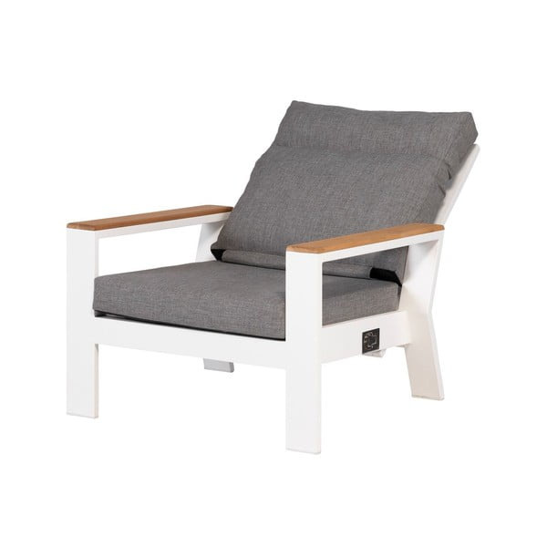 Метално градинско кресло в бяло и сиво Valerie – Exotan