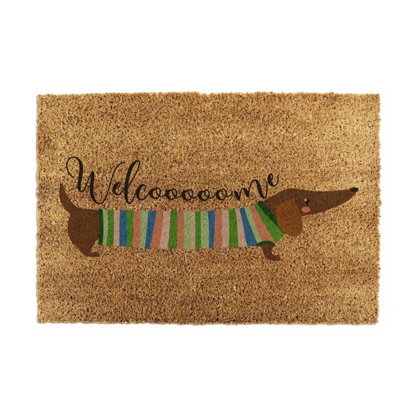 Изтривалка от кокосови влакна 40x60 cm Welcome Sausage Dog – Artsy Doormats
