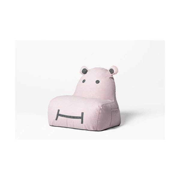 Светлорозов детски пуф Hippo – The Brooklyn Kids-image-1