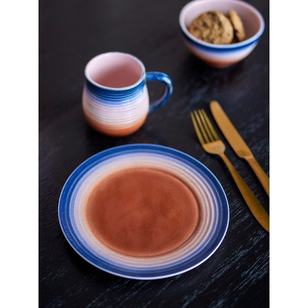 Сини/оранжеви десертни глинени чинии в комплект 4 бр. ø 20,5 cm Tatum – Bloomingville-image-1