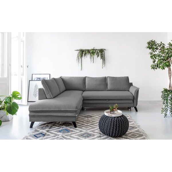 Сив ъглов разтегателен диван ляв ъгъл, Charming Charlie - Miuform-image-1