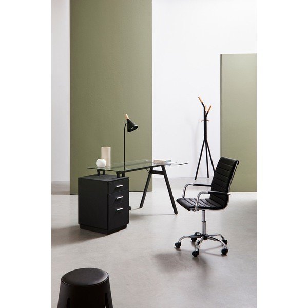 Черен офис стол от имитация на кожа Perth – Yes Everyday-image-1