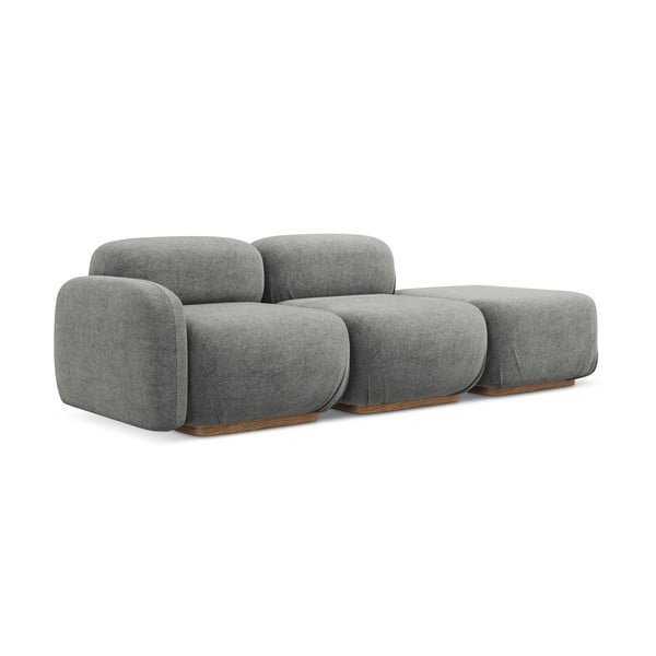 Сив модулна лежанка от букле (десен ъгъл) Ailani – Makamii-image-2