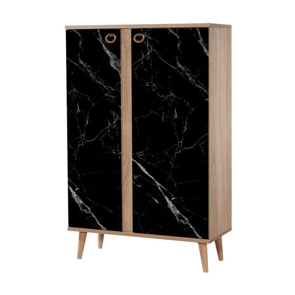 Променлив скрин с две врати Newbox Black Marble, 126 x 80 cm - Vella