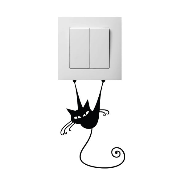Черен стикер за превключвател Acrobat Cat - Ambiance