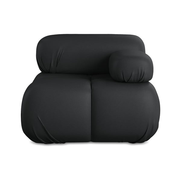 Черен модул за диван от изкуствена кожа (десен ъгъл) Lokua – Makamii
