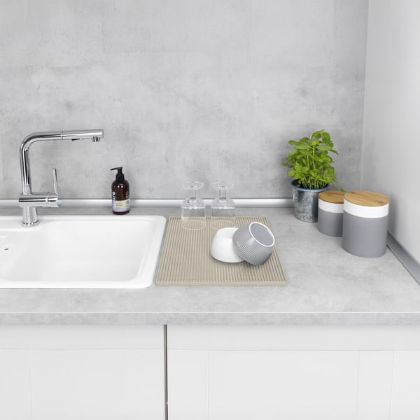 Бежова гумена тавичка за оттичане за съдовете 40x30 cm Maxi – Wenko-image-1