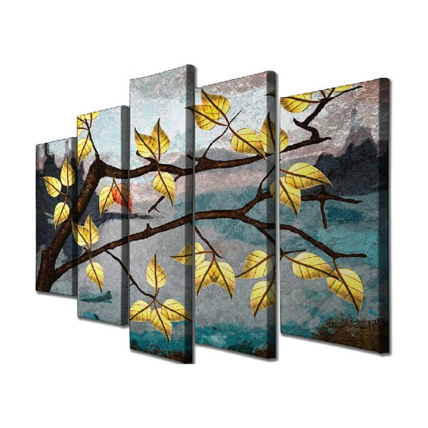Картина за стена от 5 части върху платно Оставете есента - Vega