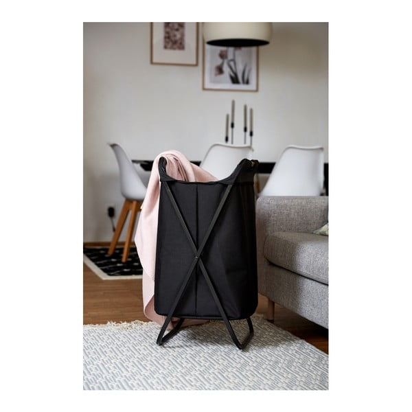 Черен сгъваем кош за пране Loft - Wenko-image-1