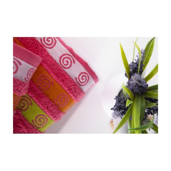 Set dvou ručníků Truva Fuchsia, 90x150 a 50x90 cm-image-1