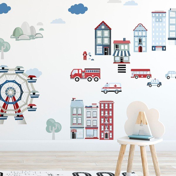 Комплект стикери за стена Life in the City - Dekornik-image-1