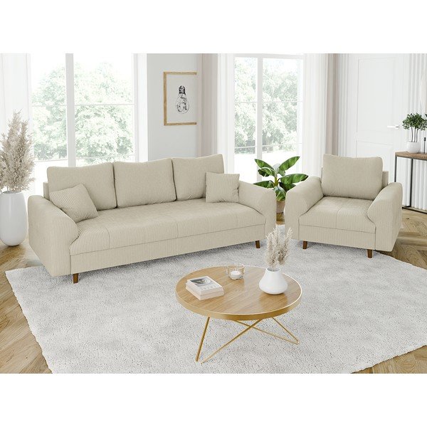 Бежов диван от рипсено кадифе 210 cm Ariella – Ropez-image-4