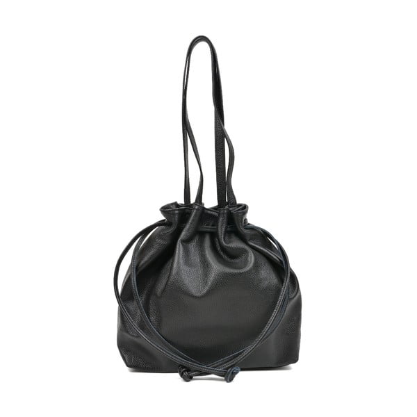 Черна кожена чанта Romana - Mangotti Bags