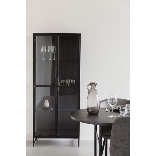 Черна метална витрина 70x170x35 cm Rob – White Label-image-1