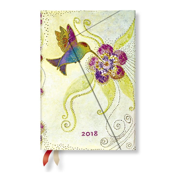 Diář na 2018 s horizontálním rozložením Paperblanks Hummingbird Mini