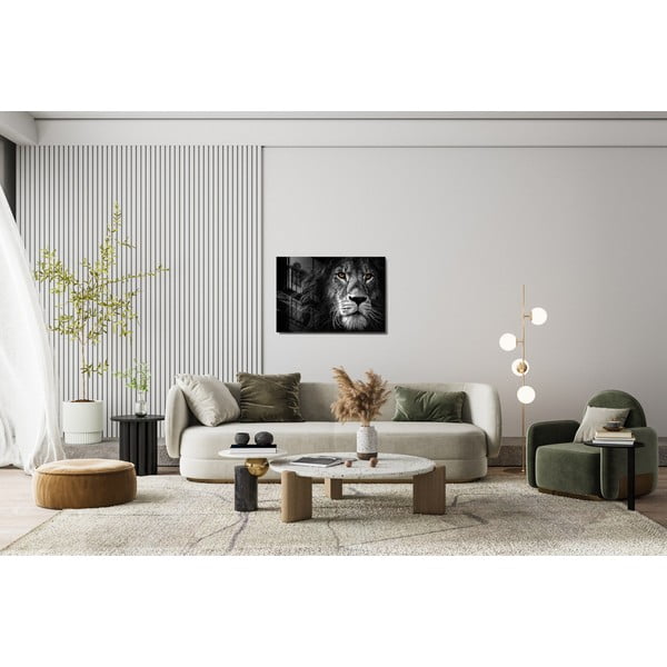 Картина върху стъкло 70x50 cm Lion - Wallity-image-2