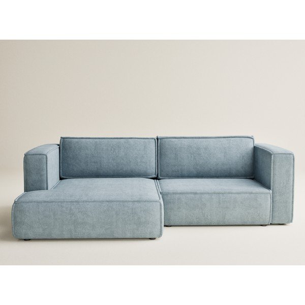 Светлосин шенилов сгъваем/с място за съхранение ъглов диван (ляв ъгъл) Velto – Maison de Rêve-image-2