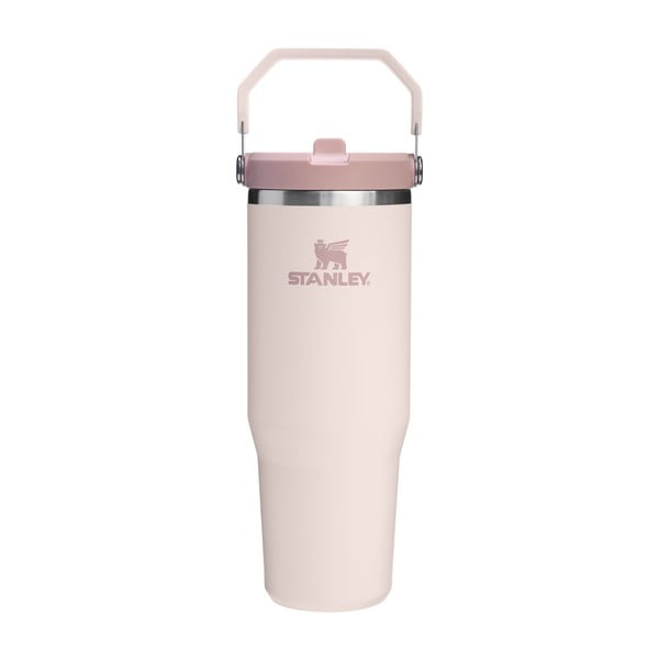Светлорозов термос от неръждаема стомана 890 ml IceFlow™ Flip Straw 2.0 Tumbler Rose Quartz – Stanley