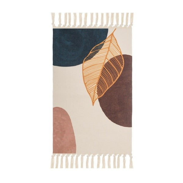 Кремав килим със смес от памук подходящ за пране 50x80 cm – Casa Selección