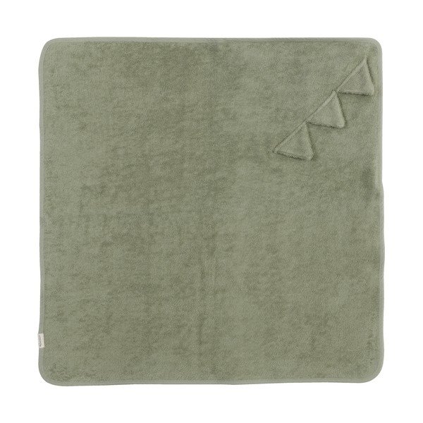 Зелена памучна детска хавлия с качулка 75x75 cm Dinosaur – Kindsgut-image-1