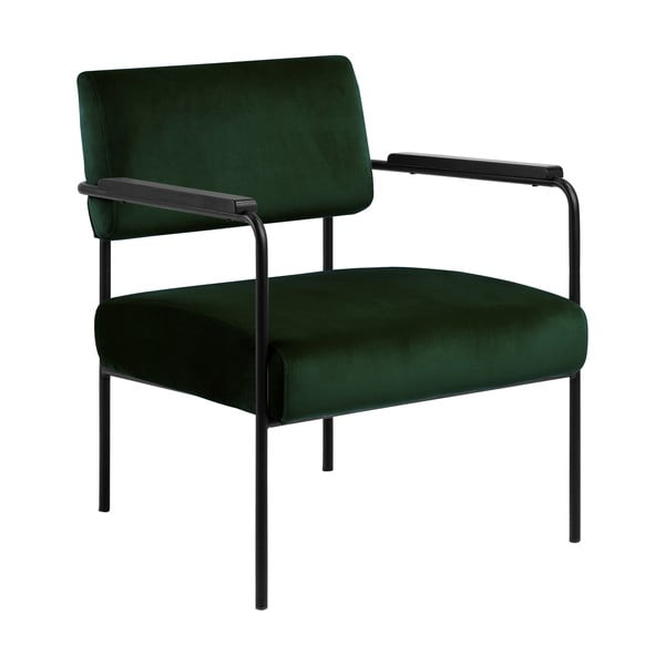 Тъмнозелено кадифено кресло Cloe - Actona