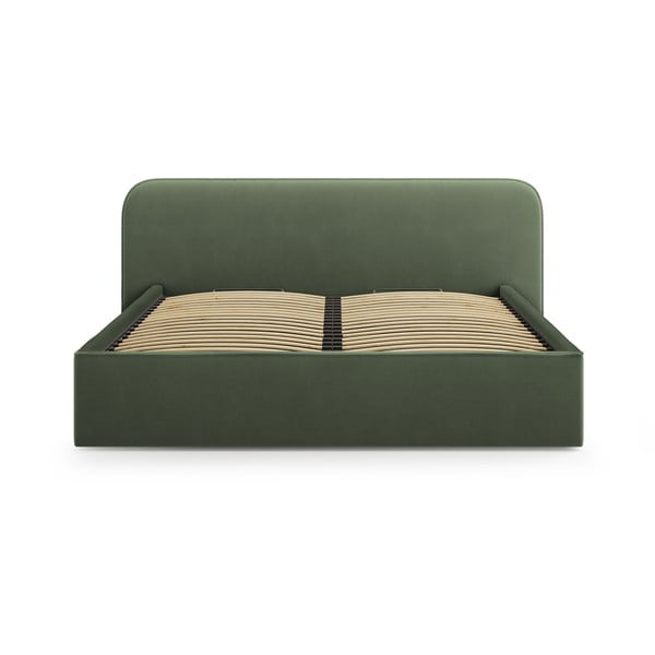 Зелено двойно тапицирано легло с място за съхранение с включена подматрачна рамка 180x200 cm Elizabeth – Micadoni -image-3