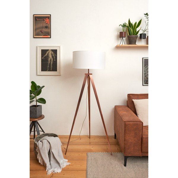 Подова лампа с медни метални крака и бял абажур Kiki - Bonami Essentials-image-4