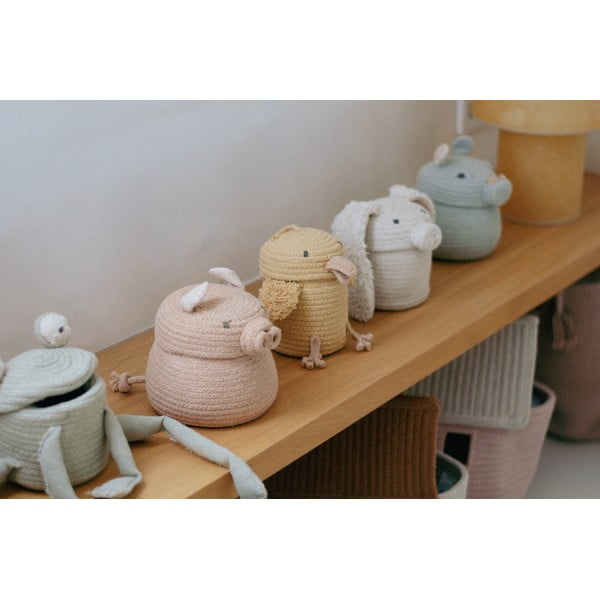 Светлосива текстилна детска кошница за играчки ø 15x15 cm Mini Henry the Hippo – Lorena Canals-image-4