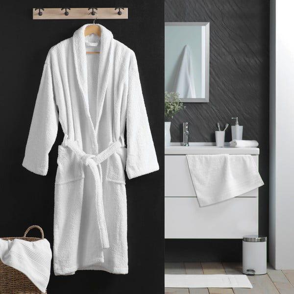 Бяла памучна хавлия размер M Tendresse – douceur d'intérieur-image-1